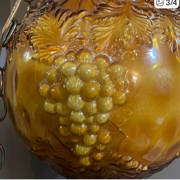 Vintage Hanging Lamp with Grapes Design - Picture 2 of 4